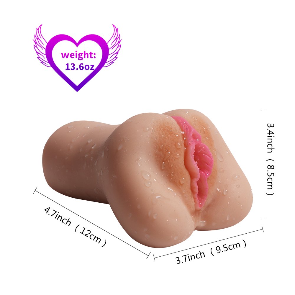 Male Masturbator Sex Toys with Cock Ring Penis Ring, iMiMi Masturbation Stroker Cup with 3D Realistic Vagina, Strong Sense of Granule Soft Silicon Adult Toys for Men (Flesh)