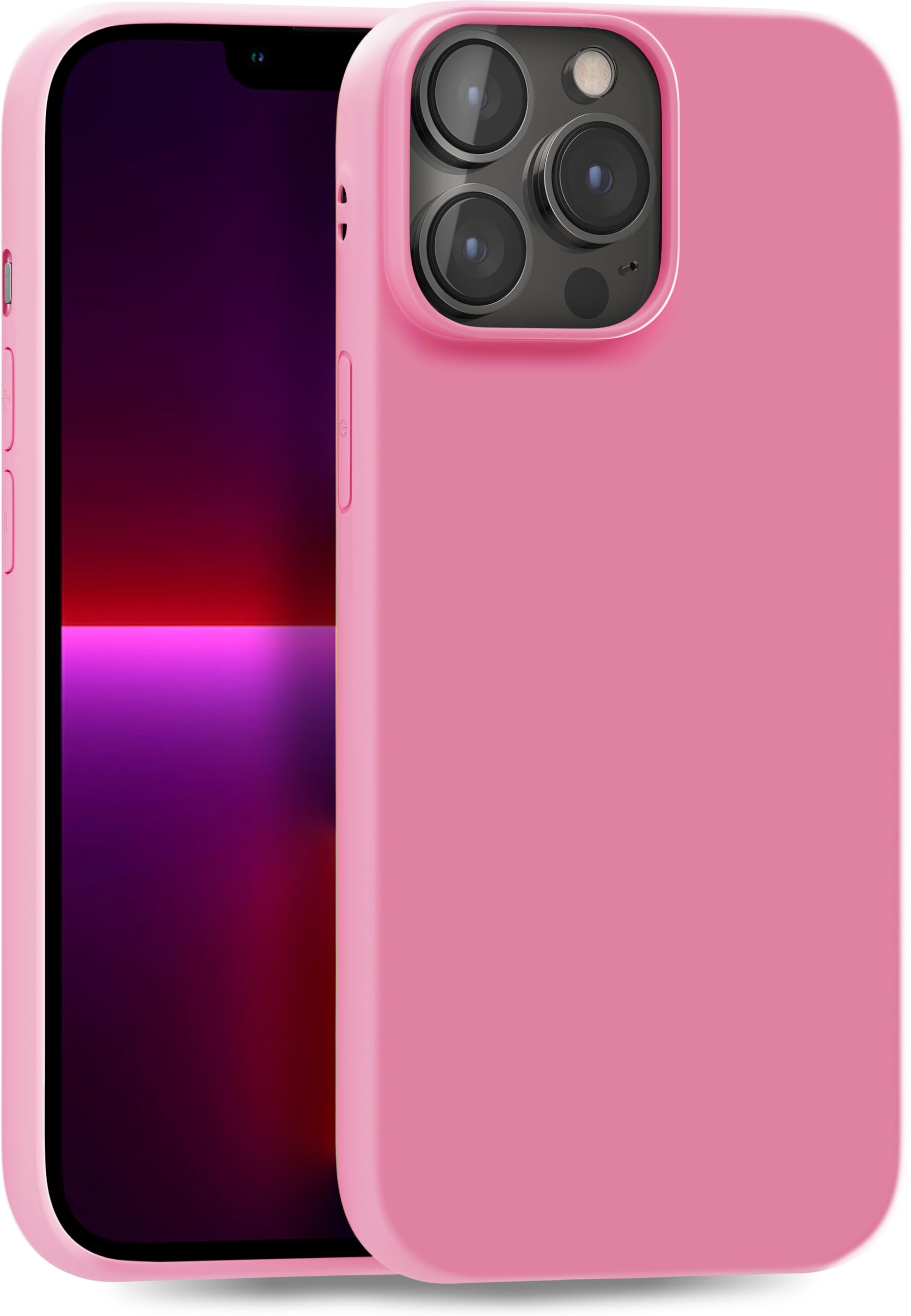 MyGadget TPU Case for iPhone 13 Pro Max - [ Camera Protection & Anti Fingerprint ] - Silicone Cover with Soft Touch & Anti Scratch Shell - Matte Pink