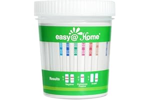 Easy@home Drug Test Cup 5 Pack, 12 Panel Test Marijuana (THC), BUP, Cocaine (COC), Morphine (MOP), MET, OXY, AMP, BAR, BZO, M