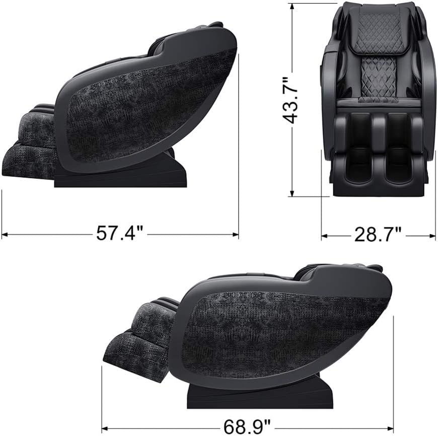 Real Relax Massage Chair,S-Track, Yoga Stretching, Zero Gravity Electric Massage，black: Furniture & Decor