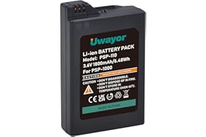Uwayor PSP 1000 Rechargeable Battery for Sony PSP-1000 PSP-110 Console(1001, 1002, 1003, 1004, 1005, 1006, 1007, 1008, 1010), High Capacity 1800mAh 3.6V Replacement Battery