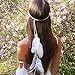 A&C Indian White Peacock Feather Headband and Headpiece for Women, Fashion Head Chain and Headpiece for Girls