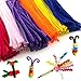 500 Pieces Pipe Cleaners Set, Including 300 Pcs 26 Colors Chenille Stems, 100 Pcs 6 Size Wiggle Googly Eyes and 50 Pcs Pom Poms for Craft DIY Art Supplies