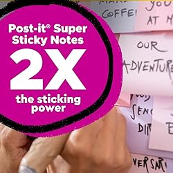 Post-it 100% Recycled Paper Super Sticky Notes, 2X