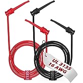 16 Gauge 2pcs/3.3Ft Dual Test Hook Clips UL3135, Heavy Duty Silicone Test Leads Set Jumper Wires Kit for Testing - EDGELEC