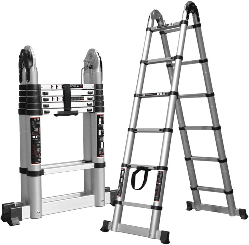 Telescopic Deformation Ladder Multi-purpose Engineering Ladder Herringbone Ladder Folding Thick Aluminum Ladder 3-6m (Size : 3.1+3.1m)