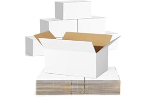 Poever 40-Pack-Small-Shipping-Boxes-10x7x5, Corrugated-Cardboard-Boxes-for-Packaging-Small-Business, White-Boxes-Mailers
