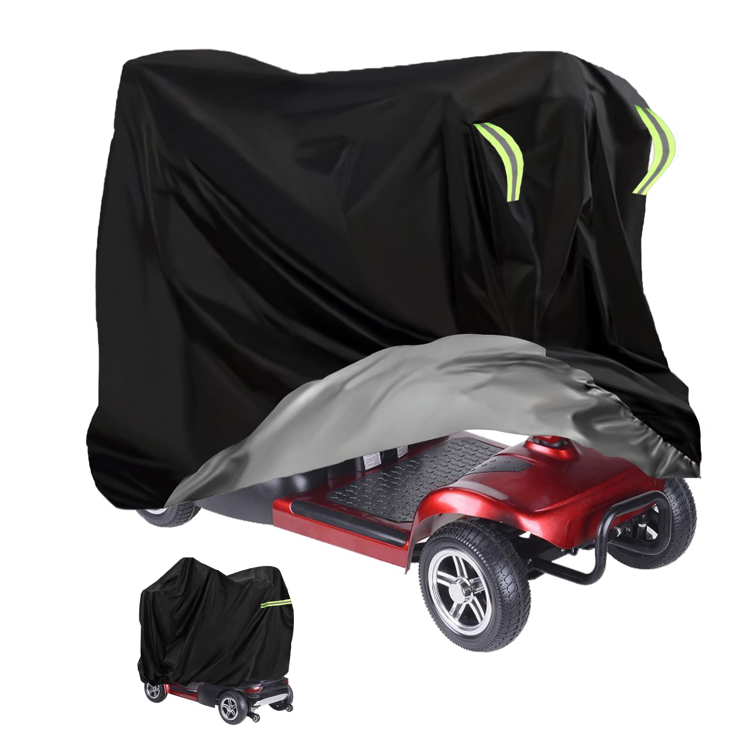 MaxAwe 140x 66x 91cm Mobility Scooter Cover Waterproof, 420D Heavy Duty Wheelchair Storage Protective Cover Outdoor, Disability Scooter with Elastic Band Protect from Snow Rain Sun Dust
