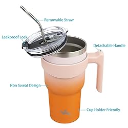 Konokyo 30 oz Tumbler with Handle and 2 Straw 2