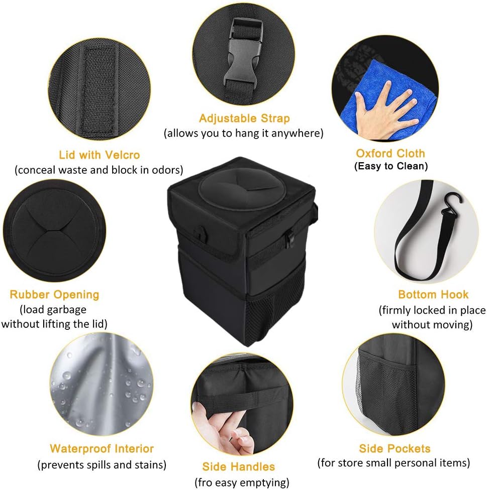 large Car Rubbish Bin Folding Dustbin,Leakproof Car Anti Smell Rubbish