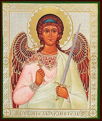 Religious Gifts Orthodox Russian Icon Protector Guardian Angel With Sword And Three Bar Cross 4 Inch Amazon Com Au Toys Games