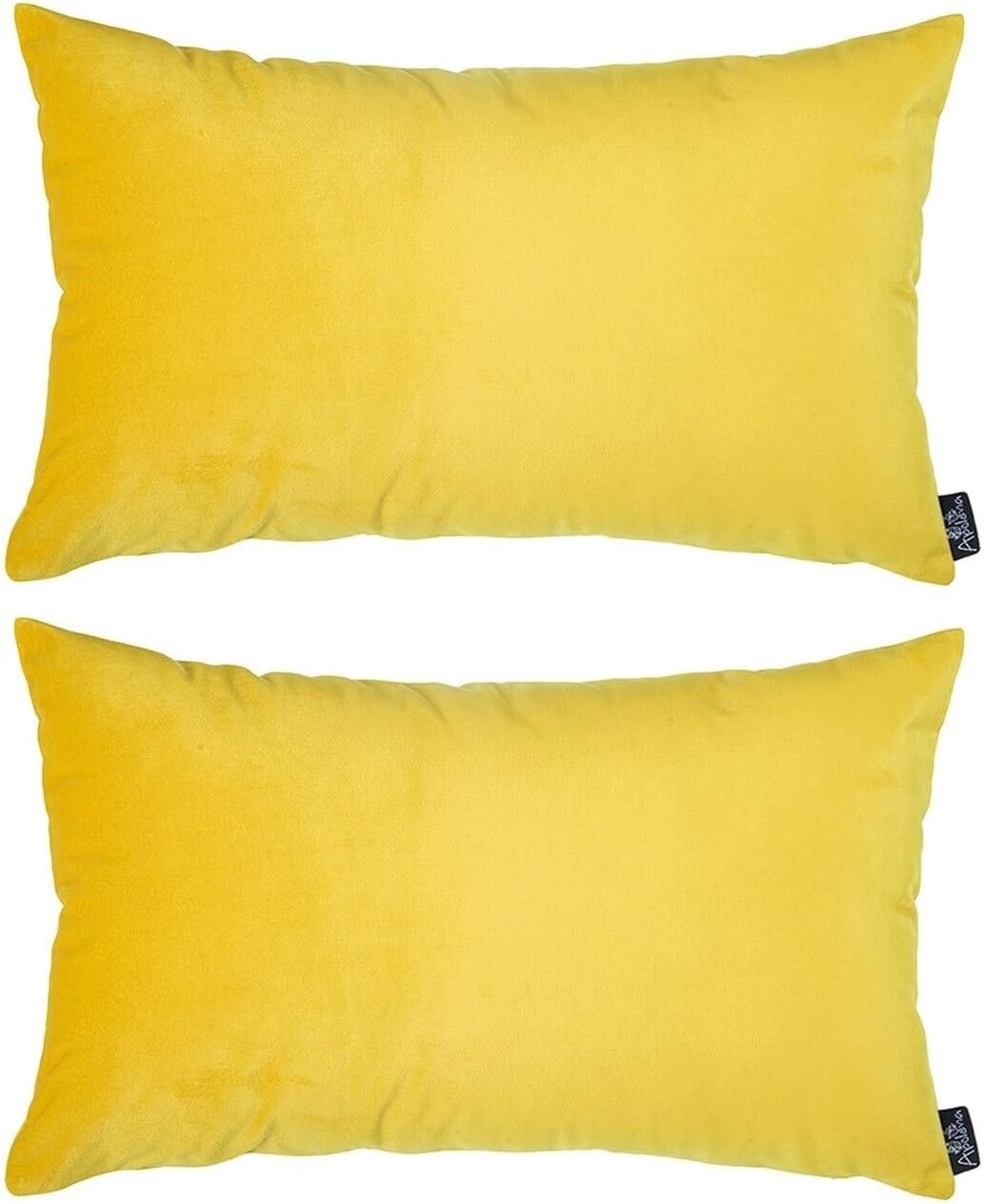 Velvet Yellow Throw Pillow Cover Solid Color