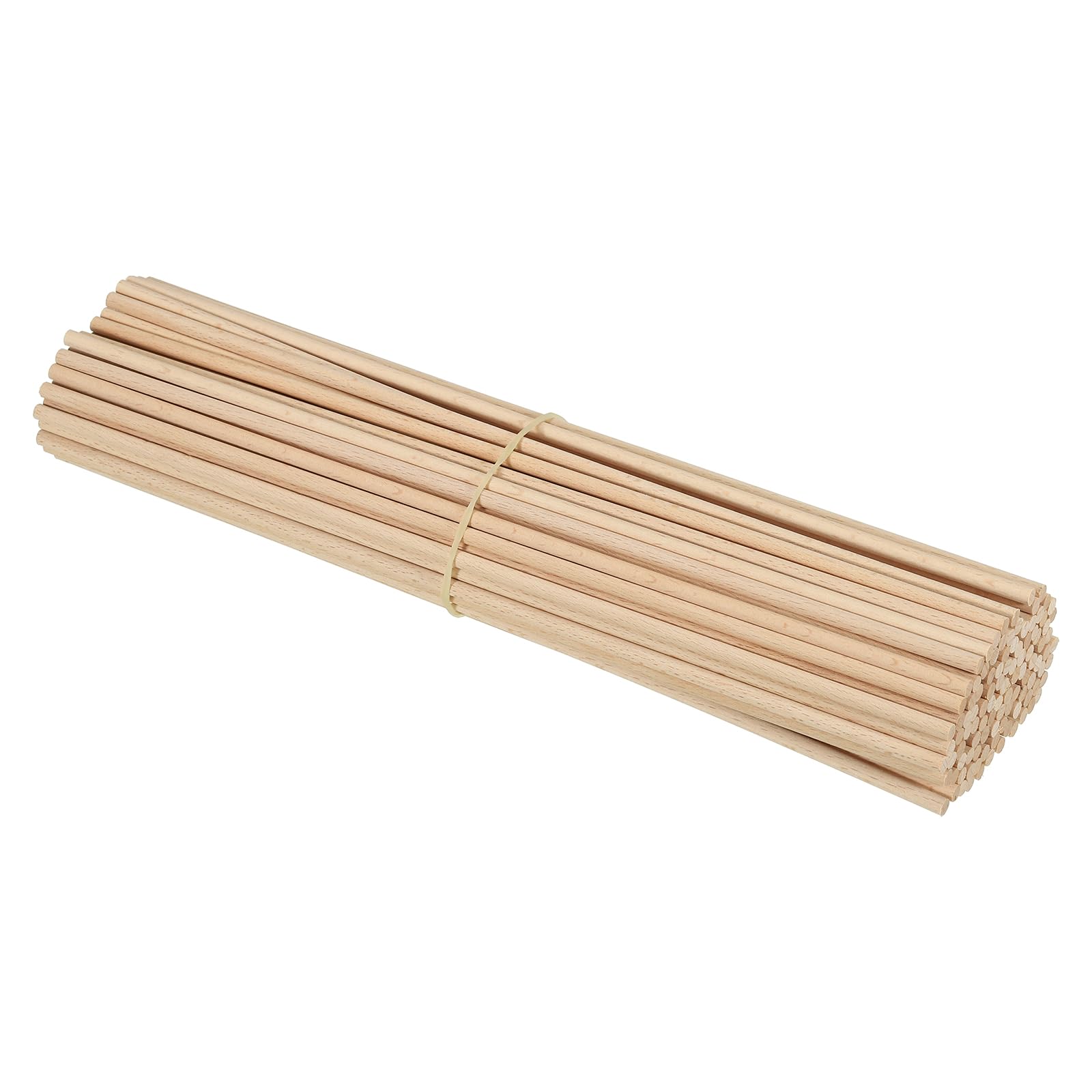 PATIKIL 100 Pcs 3/16 x 12 Inch Dowel Rods, Wooden Dowel Rods, Natural, 5mm Diameter, 30cm Length, Round, Craft Wood