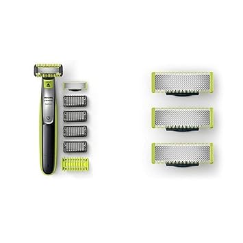 Amazon Com Philips Norelco Oneblade Face Body Hybrid Electric Trimmer And Replacement Blade 3 Count Beauty