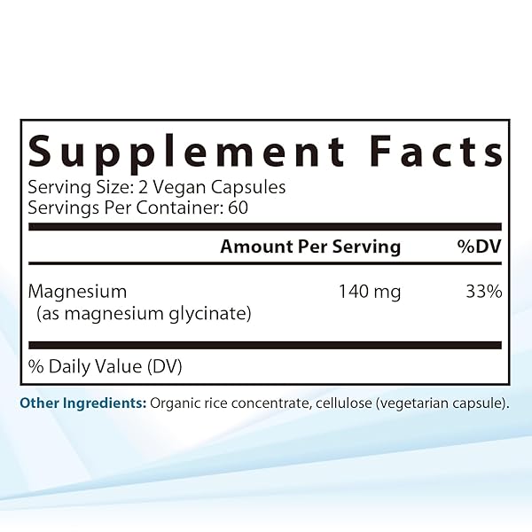 VITAMISTIC MAGNESIUM GLYCINATE, CHELATED, HIGHLY BIOAVAILABLE, FULLY REACTED & NON-BUFFERED, GENTLE ON THE STOMACH, 140 MG ELEMENTAL MAGNESIUM, FOR SLEEP, BONE, MUSCLE, NON GMO, 120 VEGAN CAPS