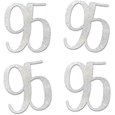 Silver Glitter 95 Cut-Out Numbers, 95th Birthday Party Anniversary Decorations DIY Essentials