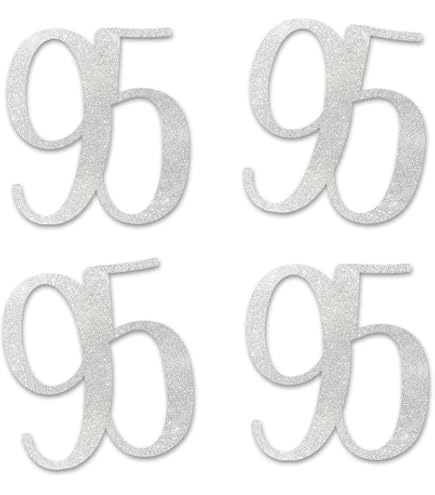 Gold Glitzer Zahlen „95“ – 12 Stück, 4 Zoll Hoch, Für 95. Geburtstag Oder Jubiläum, Perfekt Zum Dekorieren Von Torten, Tischen & Mehr