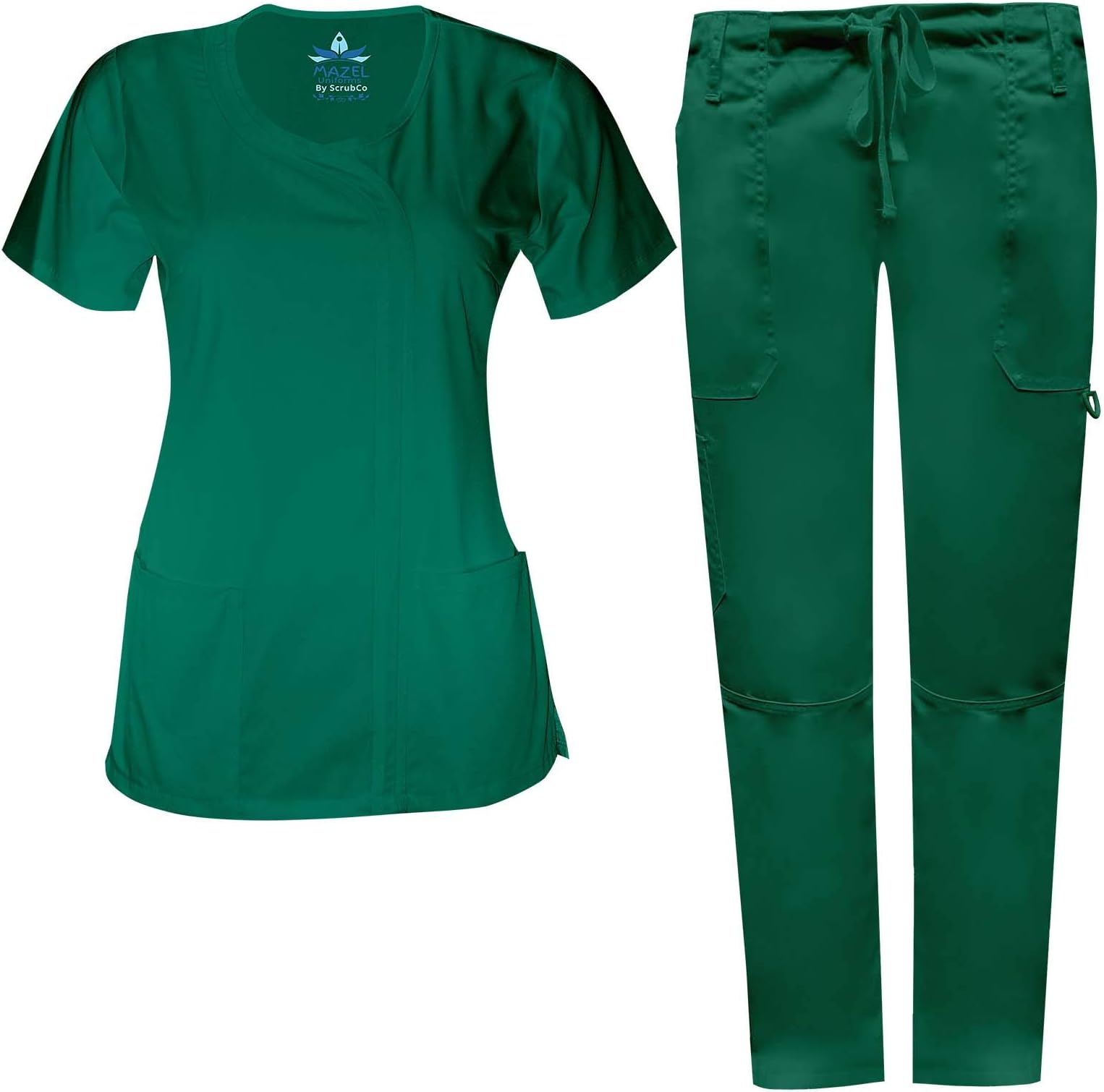 MAZEL UNIFORMS Womens Junior FIT Scrub Set with Cargo Pant Runs Small