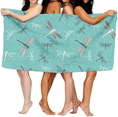 FASHT LL Unisex Dragonfly Pattern Over-Sized Cotton Bath Beach Travel Towels 31x51 Inch