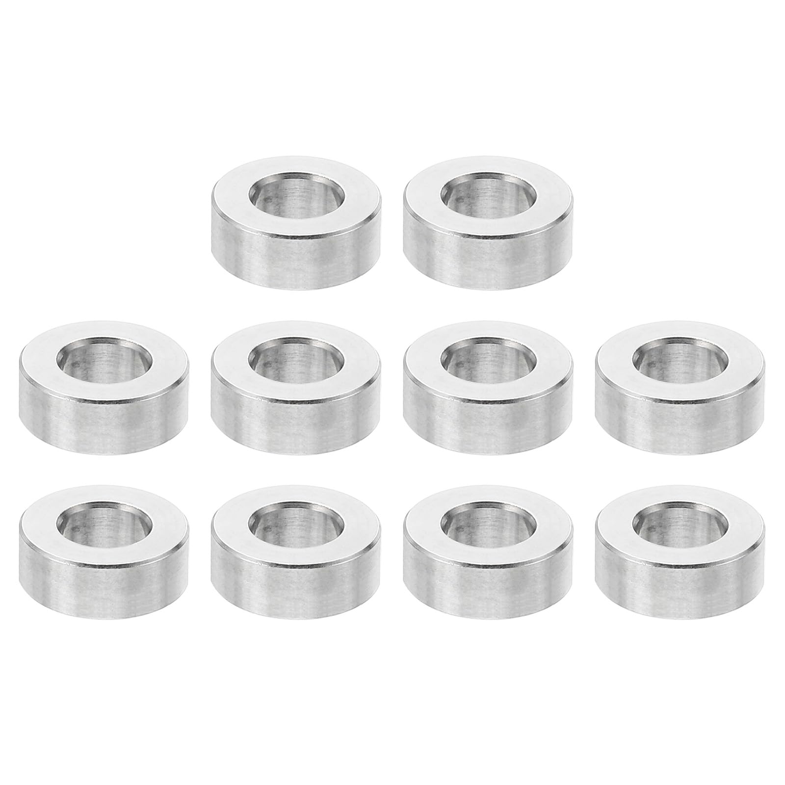 PATIKIL M6 Stainless Steel Spacers, 10 Pcs Metal Spacer Stainless Steel 6.2mm ID x 12mm OD x 6mm L Spacer Screw Standoff Round for 1/4" or M6 Screw Bolts