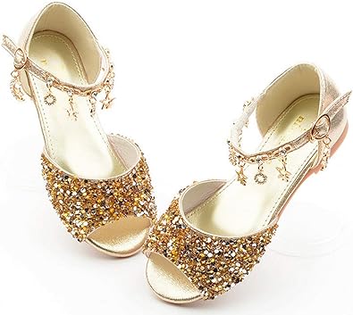 gold flower girl sandals