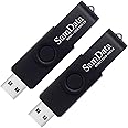 SamData 32GB USB Flash Drives 2 Pack 32GB Thumb Drives Memory Stick Jump Drive with LED Light for Storage and Backup (2 Pack 