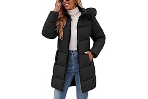 Jyanl Womens Winter Coats Puffer Down Parka Thicken Warm Hooded Jacket Fleece Lined Outwear with Removable Faux Fur Hood