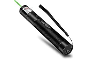 HEYPOMAX Green High Power Laser Pointer, Long Range Laser Pointer High Power Flashlight, Rechargeable Power Pointer for USB, with Star Cap Adjustable Focus Suitable for Hiking