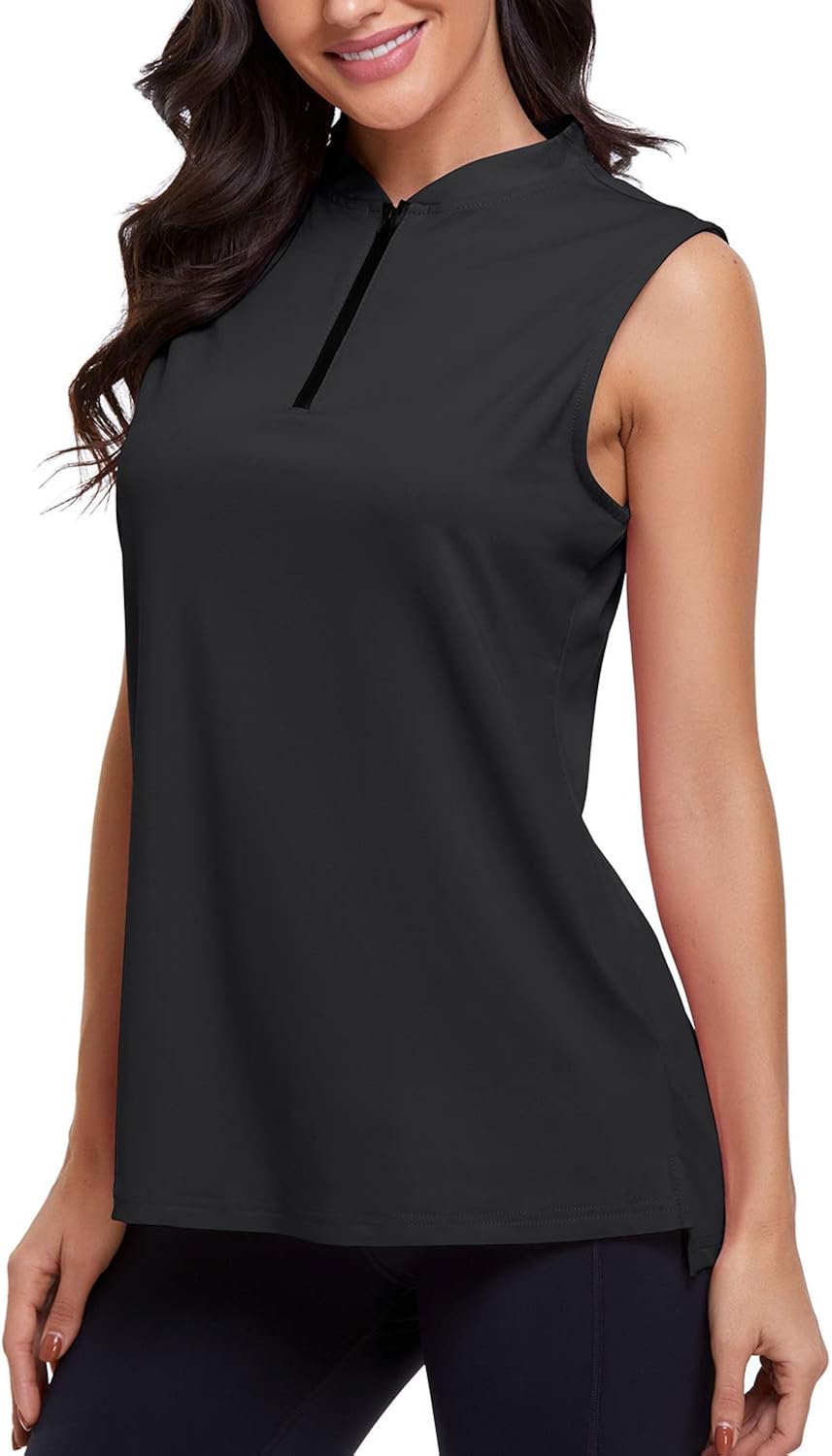 Women Hiking Long Sleeve/Sleeveless UPF 50+ Dry Fit Sun Protection Golf Tennis Shirt: Clothing