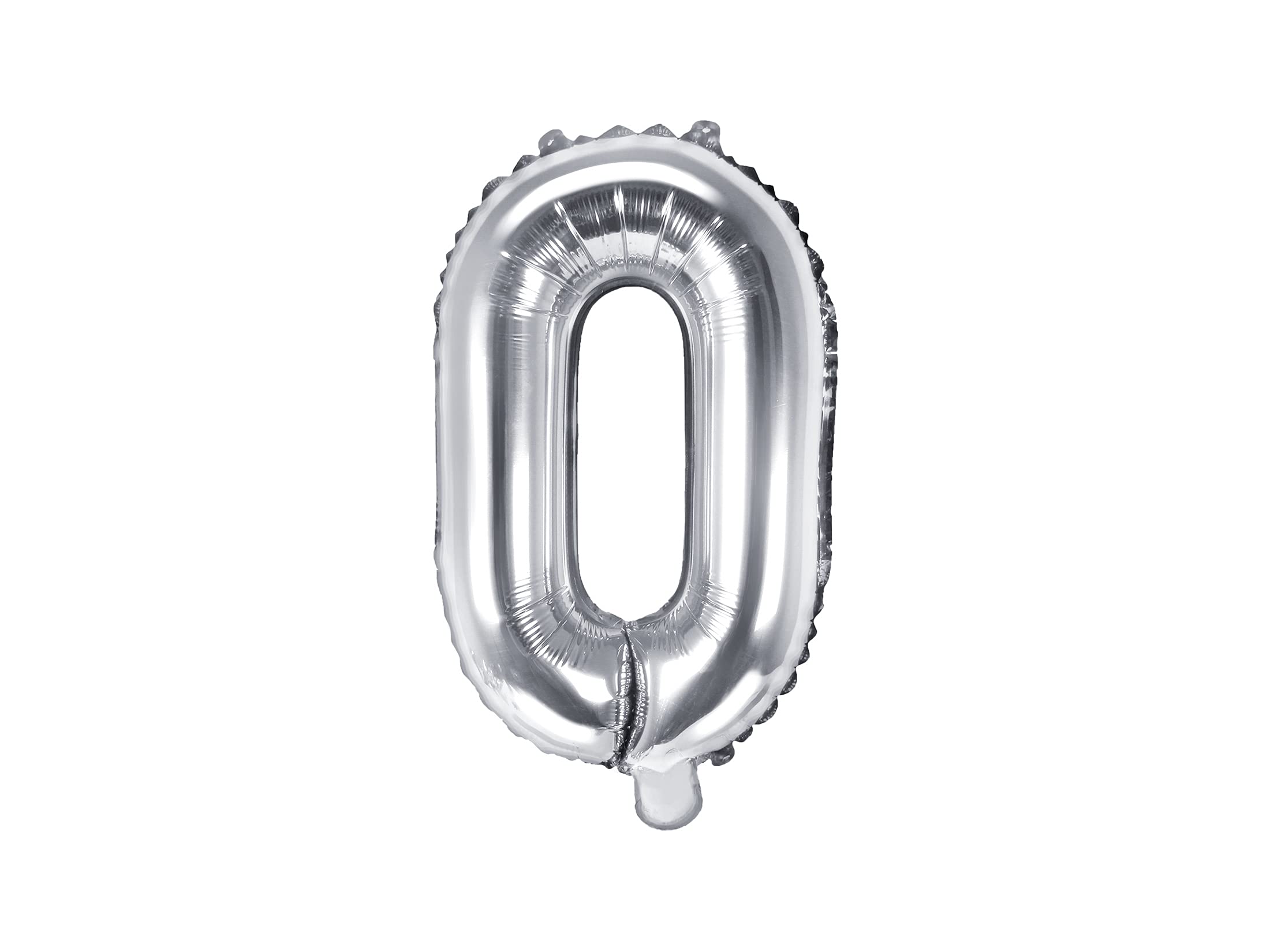 Party Deco Mylar balloon in the shape of letter O. Silver, 35 cm