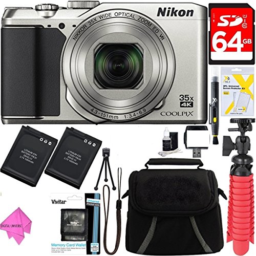 Nikon-A900-20MP-Longest-Slim-Zoom-COOLPIX-WiFi-Digital-Camera-with-4K-UHD-Video-35x-Telephoto-NIKKOR-Zoom-Lens-64GB-Dual-Battery-Accessory-Bundle-Silver