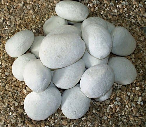 The Blue Rooster co Vermiculite with Ceramic Fireplace Pebbles - White