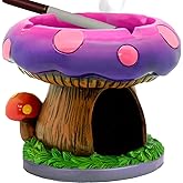 Fantastical Mushroom House Ashtrays with Storage-Cool Ash tray for Weed Smokers and Bong Users with Smoking Accessories Collection Home and Office Desktop Decor (Mushroom Ash tray)
