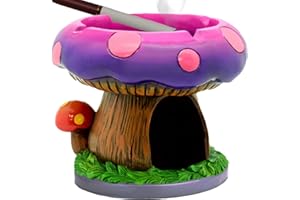 Neletao Fantastical Mushroom House Ashtrays with Storage - Cool Ashtrays for Weed Smokers and Bong Users with Smoking Accessories Collection-Stylish Design - Ideal Home and Office Desktop Decor