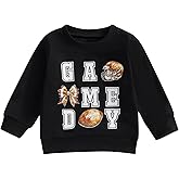 KMBANGI Kids Toddler Boys Girls Football Outfit Game Day Print Long Sleeve Sweatshirt Pullover Shirt Fall Winter Clothes
