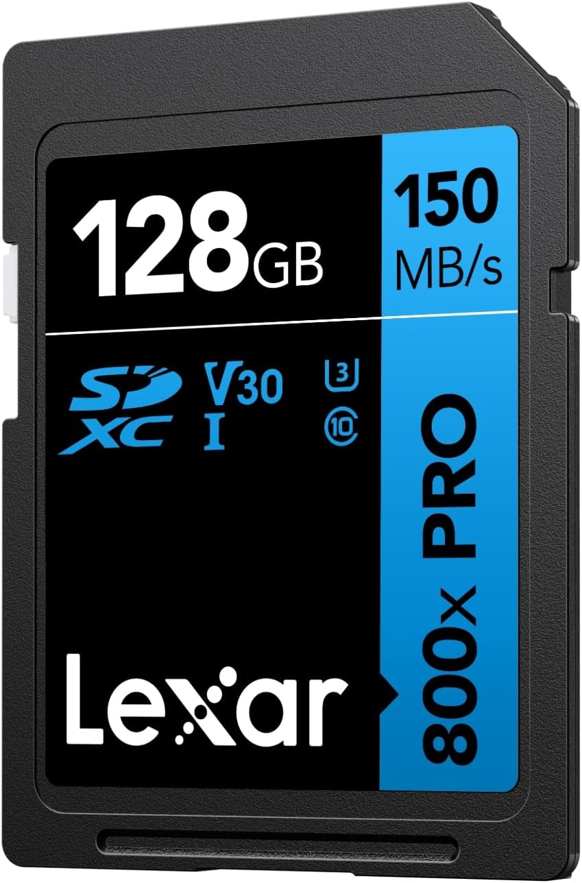 Lexar 128GB High-Performance 800x SD Card UHS-I C10 U3 V30 150MB/s 4K