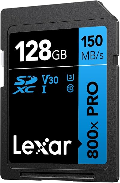 Lexar 128GB High-Performance 800x SD Card UHS-I C10 U3 V30 150MB/s 4K