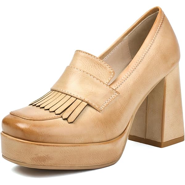 Amazon.com | Alsoloveu Women's Platform High Heel Loafers