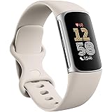 Fitbit Charge 6 Fitness Tracker with Heart Rate, GPS, Premium Membership, Health Tools - Porcelain/Silver