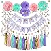 37 Piece Happy Birthday Banner, Party Decorations Set in Pink, Gold, Purple & Mint Colors