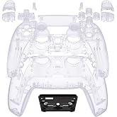 eXtremeRate Full Set Shell with Buttons Touchpad Cover, Clear Custom Replacement Decorative Trim Shell Front Back Plates Compatible with p s 5 Controller BDM-010 020 - Without Controller
