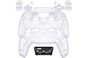 eXtremeRate Full Set Shell with Buttons Touchpad Cover, Clear Custom Replacement Decorative Trim Shell Front Back Plates Compatible with p s 5 Controller BDM-010 020 - Without Controller