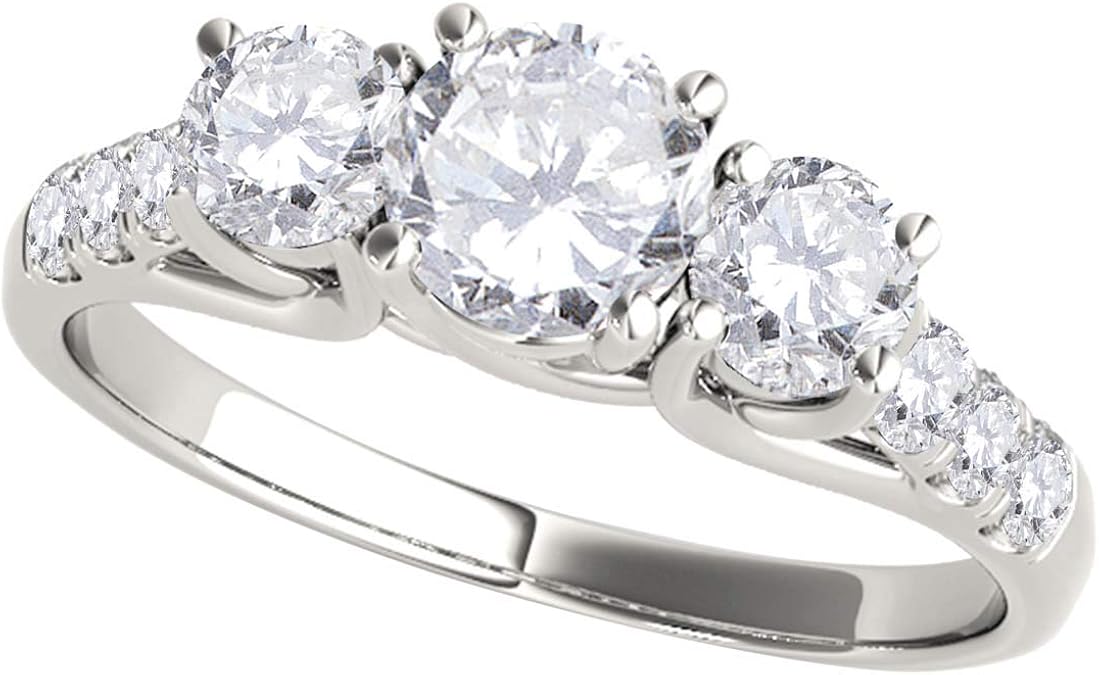 1/2 Carat Engagement Ring Crafted in 14k Solid White Gold Amazon.ca