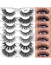 IFLOVEDEKD 7 Styles False Eyelashes 7 Pairs Eyelashes Natural Look 3D Fake Eyelashes 100% Handmade Long Lashes Natural Look Dramatic Lashes Pack Reusable Natural Lashes Soft Fluffy Eye Lashes