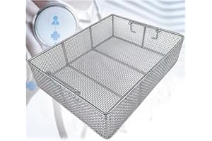 304 Stainless Steel Mesh Perforated Baskets 4mm Mesh Perforated Baskets Sterilization Tray Surgical Instrument (Size : 25 * 1