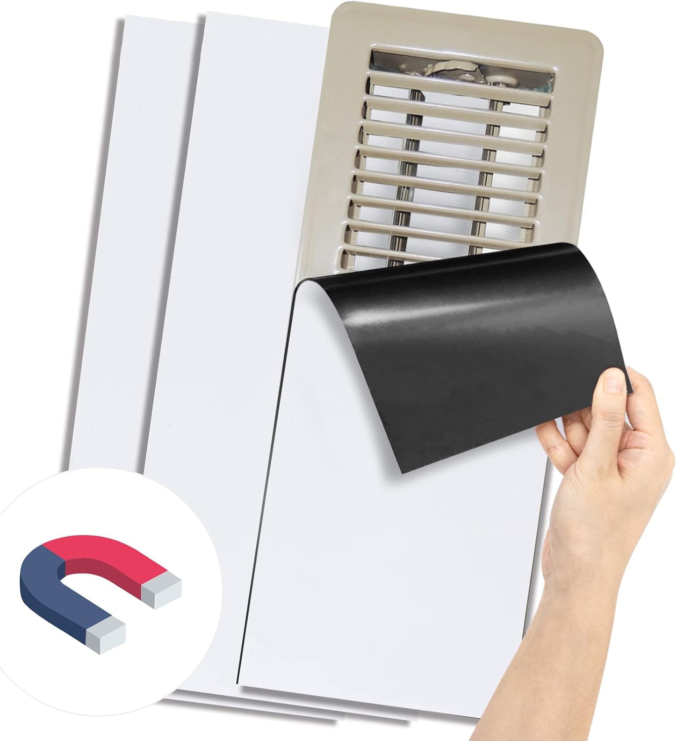 Registers, Grilles & Vents - Magnetic Vent Covers for Ceiling - Magnetic Ceiling Vent Cover Sukh Ceiling Cover Magnetic Covers for Air Vents Wall Vent Cover Air Vent Covers Furnace Vent Cover for Home Floor 3 Pack 5.5 X 12 Inch