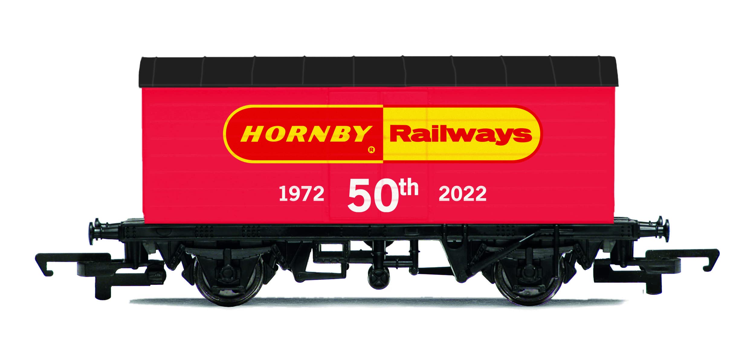 Hornby Railways 50th Anniversary Wagon, 1972-2022. Wagons & Wagon Packs, Red (R60086)