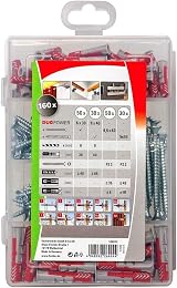 fischer Duopower Plug Set Profibox 160pc Red Grey with Screws view 3