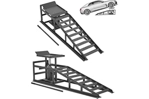GARVEETECH Hydraulic Car Ramps 5 T 11000 LBS, 2 Pack Heavy Duty Steel Car Ramps Lift Height 11.61 in-16.21 in, Low Profile Car Lift Service Ramps Truck Trailer Garage