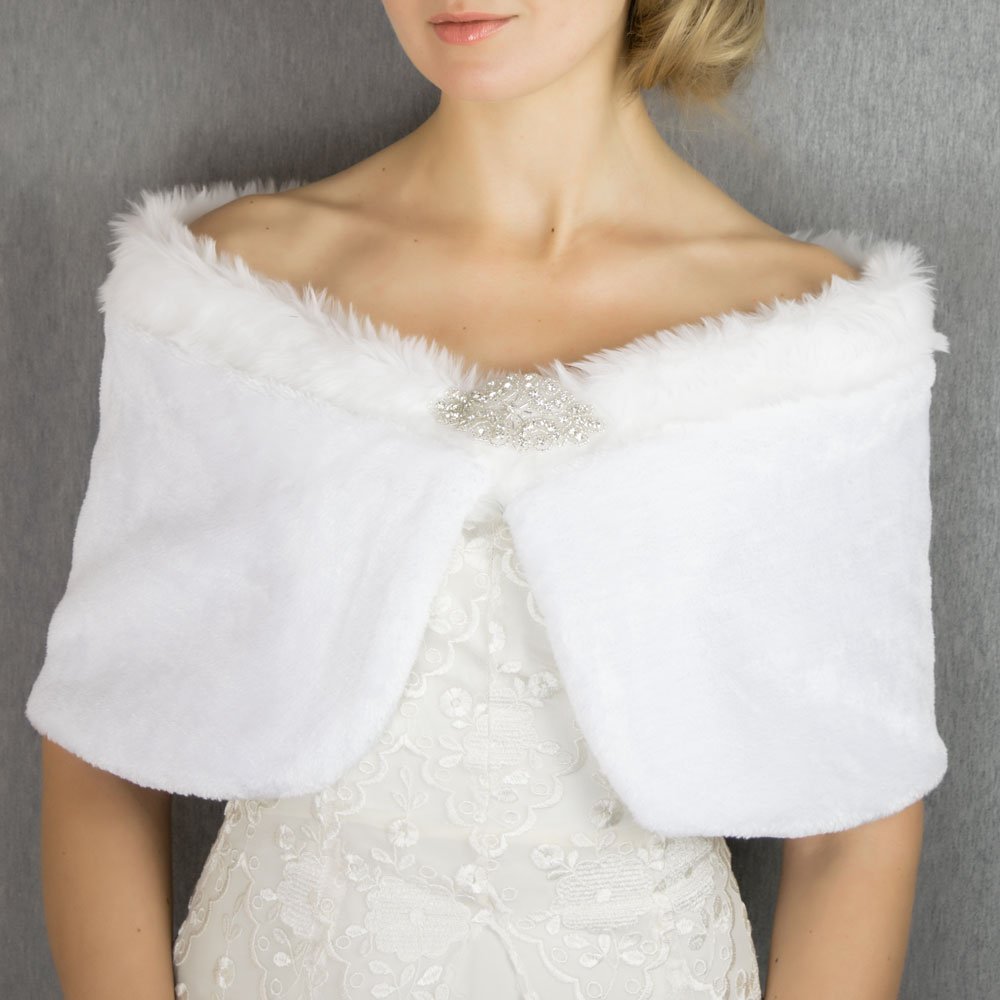 Lifup Kunstpelz Stola Schal Damen 160cm – Pelz Wrap Für Hochzeit, Abend Oder Alltag